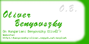 oliver benyovszky business card